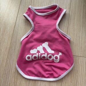 Adidog Pink Dog Shirt vest pet apparel - size M but check measurement